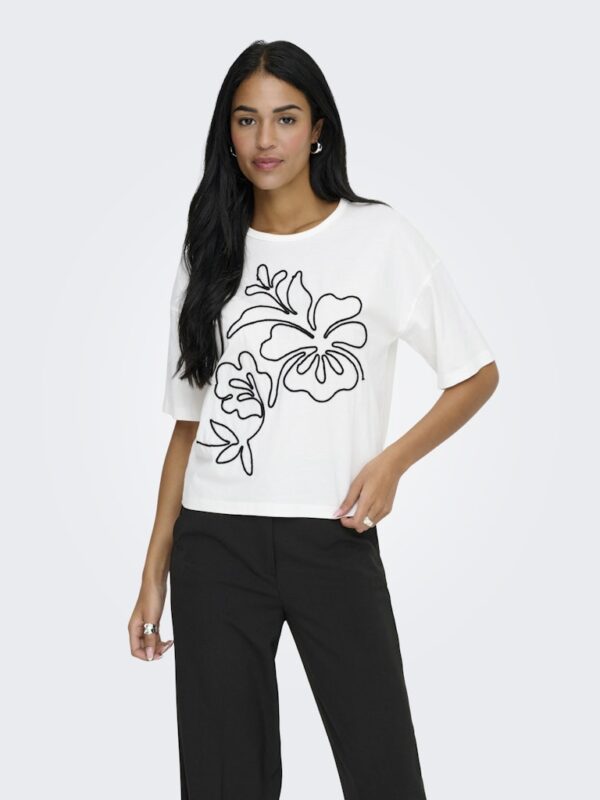 JDY T-shirt  Cally Cloud dancer/Lower EMB
