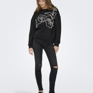 JDY Sweater CANOA Black/EMB White