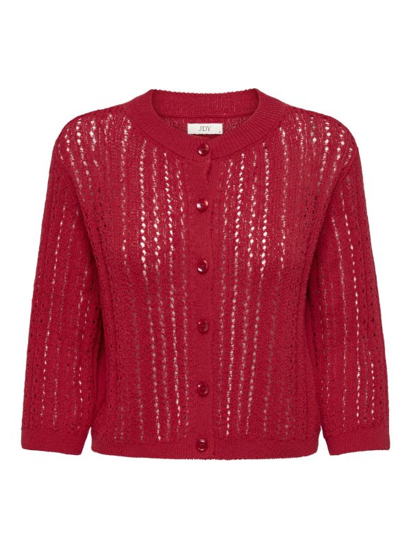 JDYSusannah 3/4 short cardigan crimson
