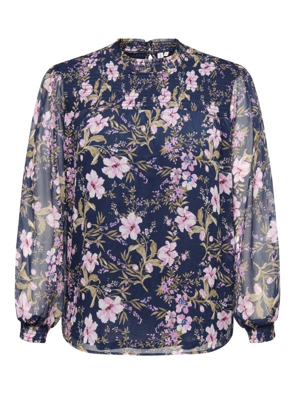 CARANNIE LIFE L/S HIGH NECK TOP AOP BF