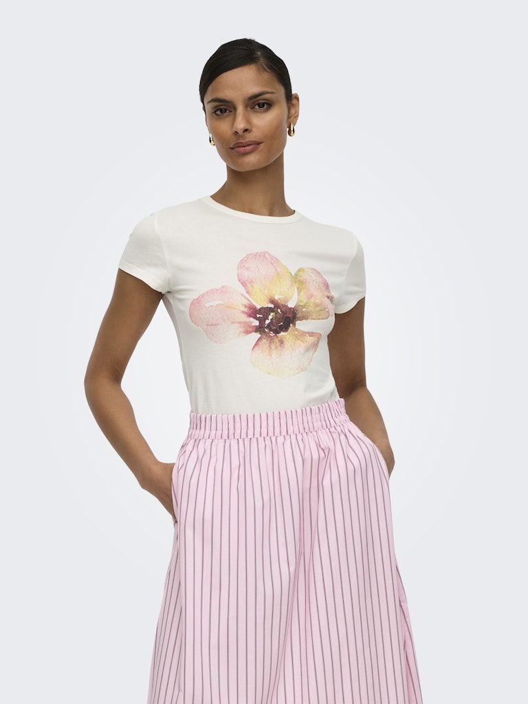 JDY T-shirt AVA Lucky cloud dancer/big hibisc