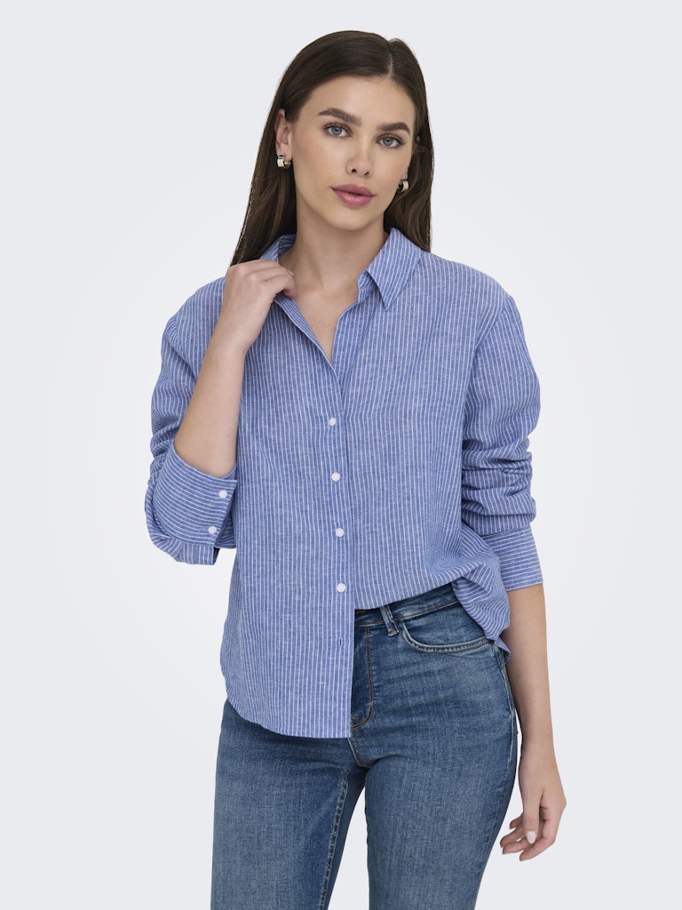 JDY Mila Linnen Blouse/ Kentucky Bleu