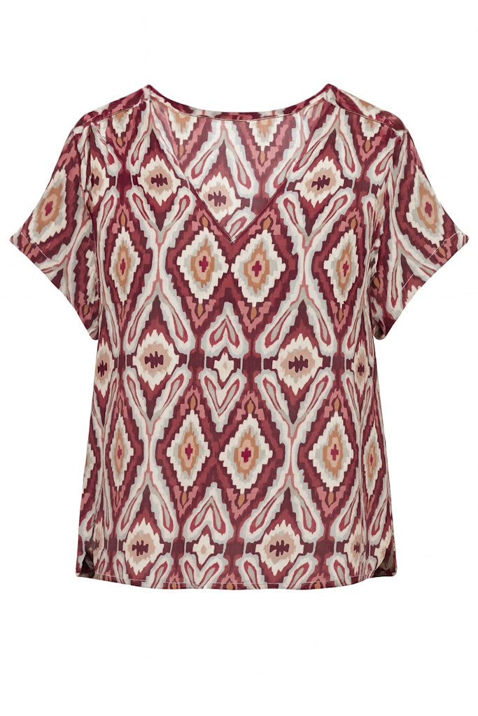 Carmakoma Blouse Belly Mikasi Brick red abstract