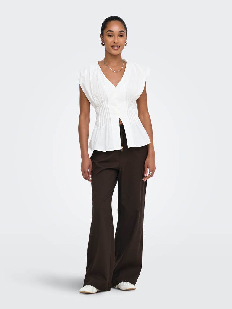 Only Broek Isola wide pant Coffee bean