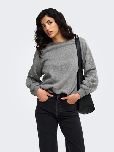 JDY Trui Mesa Mindy Medium Gray Mel Flower