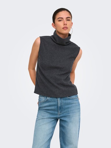 JDY Debardeur Hero Turtleneck Dark Grey